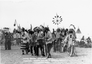 Members of the Blood tribe participate in a pow-wow