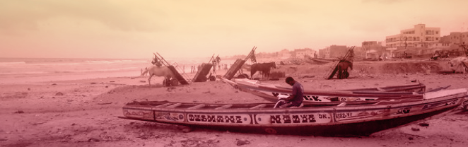 FIGURE 3 | PIROGUES ON THE BEACH, YOFF